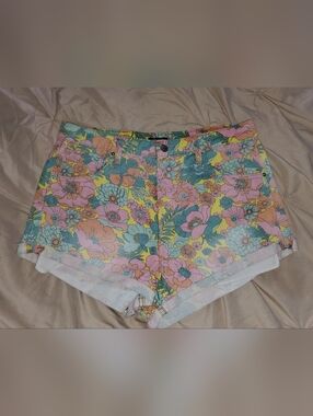 Wild Fable Pastel Floral Jean Shorts - Pink, Yellow, Blue